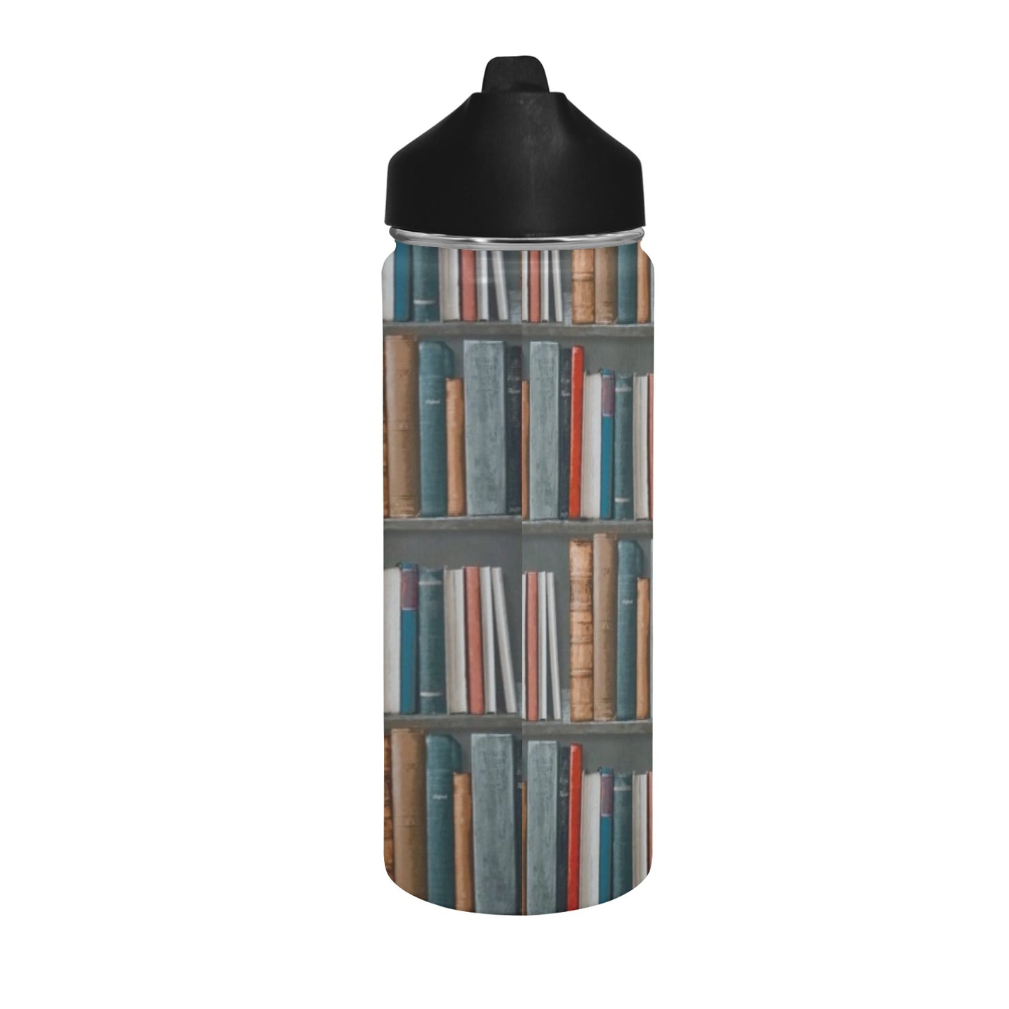 Books Insulated Water Bottle with Straw Lid (18 oz) Insulated Water Bottle with Straw Lid
