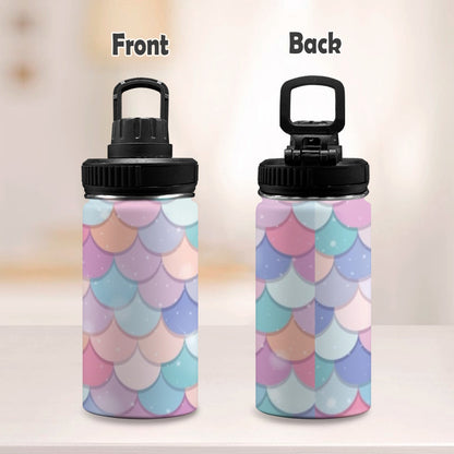Mermaid Scales - Kids Water Bottle with Chug Lid (12 oz) Kids Water Bottle with Chug Lid