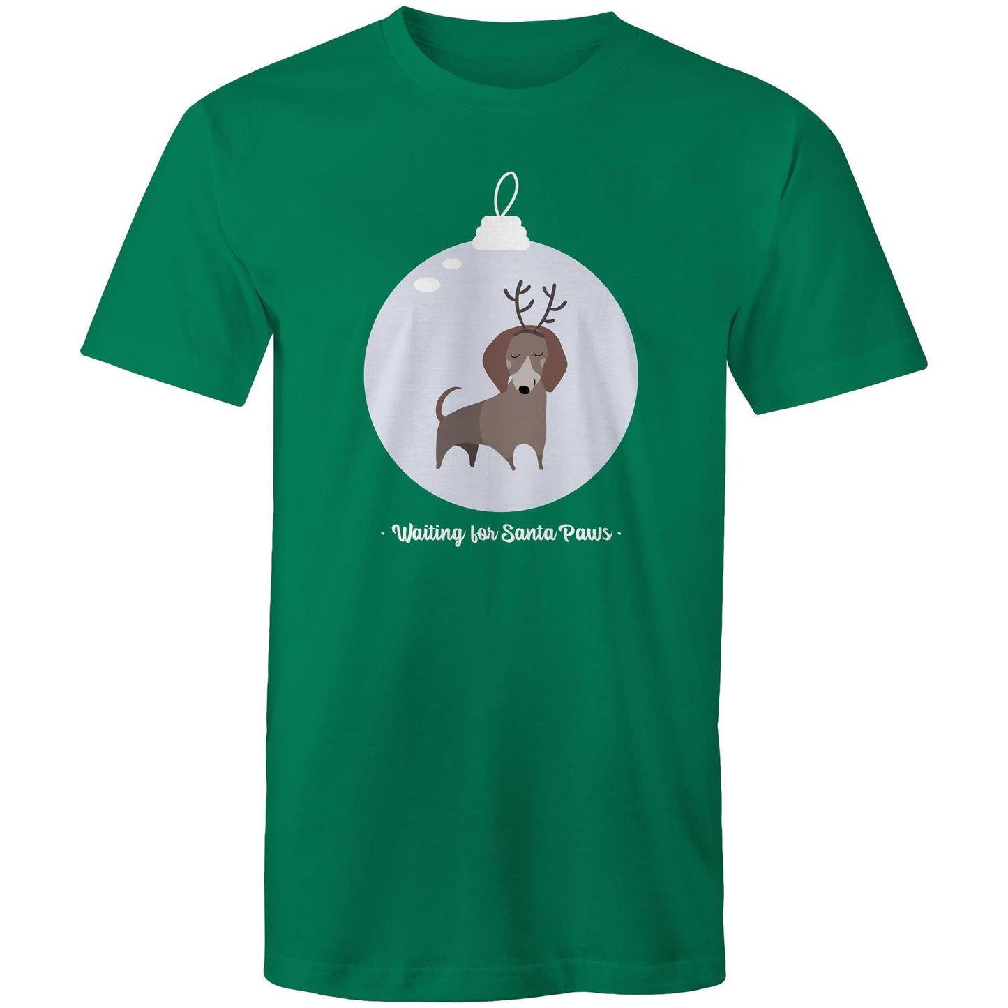 Santa Paws - Mens T-Shirt Kelly Green Christmas Mens T-shirt Merry Christmas