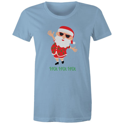 HOt HOt HOt - Womens T-shirt Carolina Blue Christmas Womens T-shirt Merry Christmas