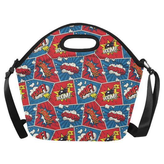 Comic Book Pop - Neoprene Lunch Bag/Large Neoprene Lunch Bag/Large comic