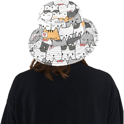 Cat Hello - Bucket Hat Bucket Hat for Women animal