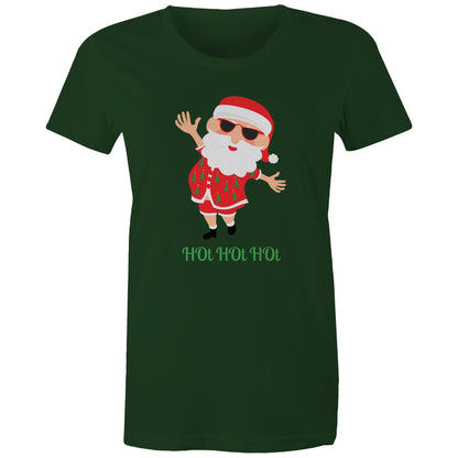 HOt HOt HOt - Womens T-shirt Forest Green Christmas Womens T-shirt Merry Christmas