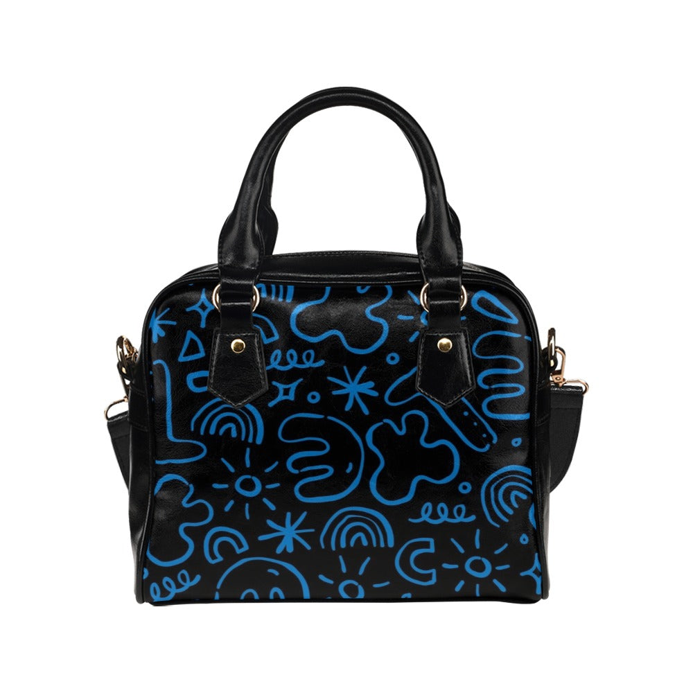 Blue Squiggle - Shoulder Handbag Shoulder Handbag