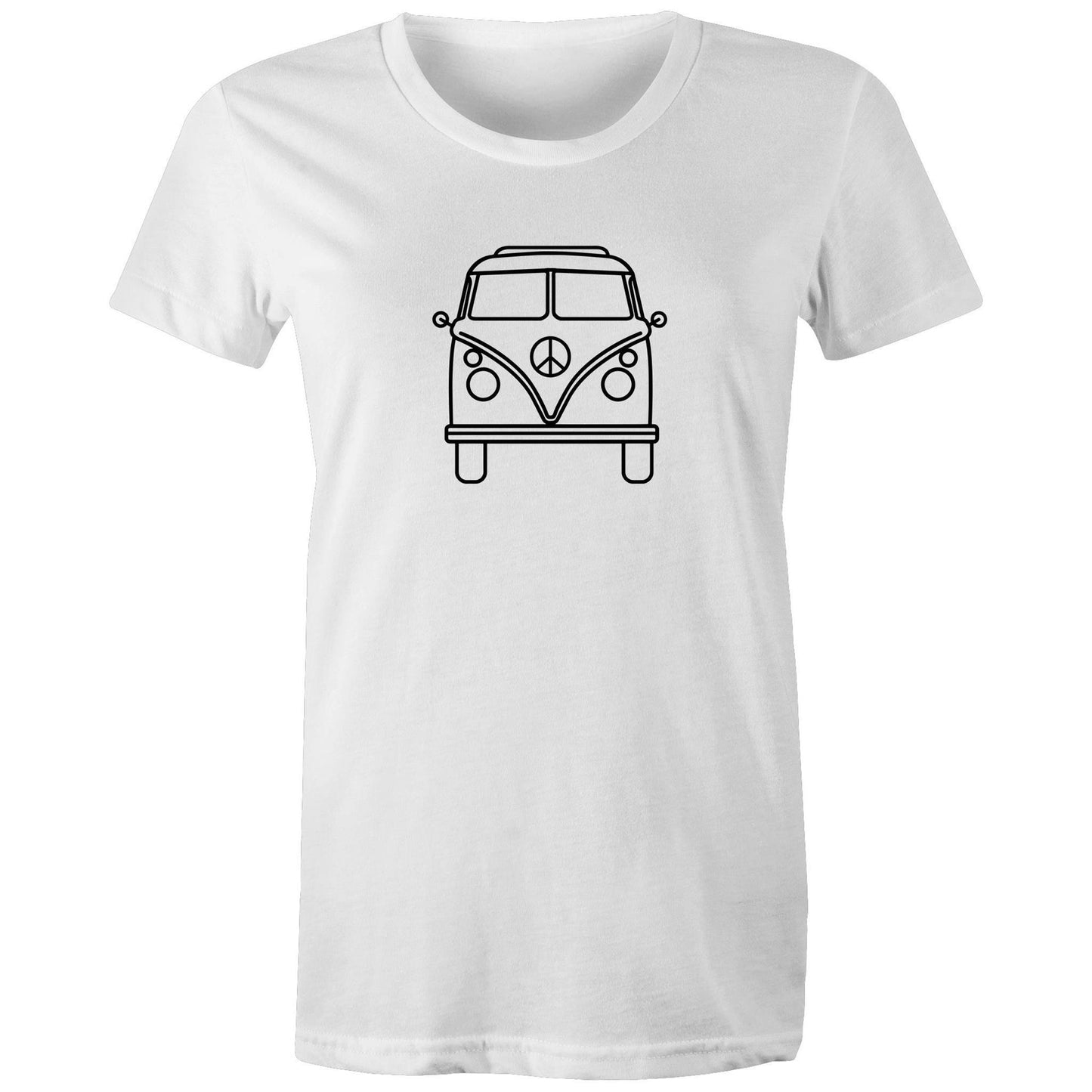 Beach Van - Women's T-shirt White Womens T-shirt Retro Summer Surf Womens