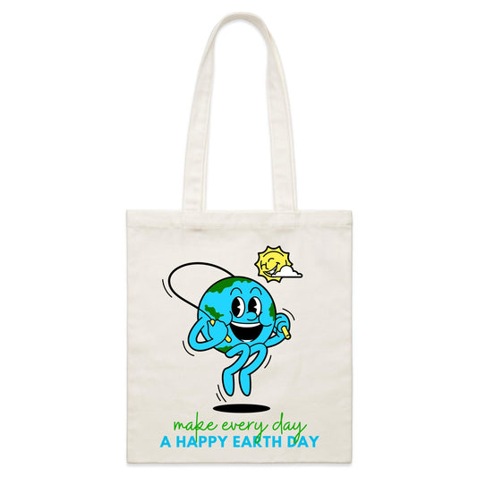 Make Every Day A Happy Earth Day - Parcel Canvas Tote Bag Default Title Parcel Tote Bag Environment