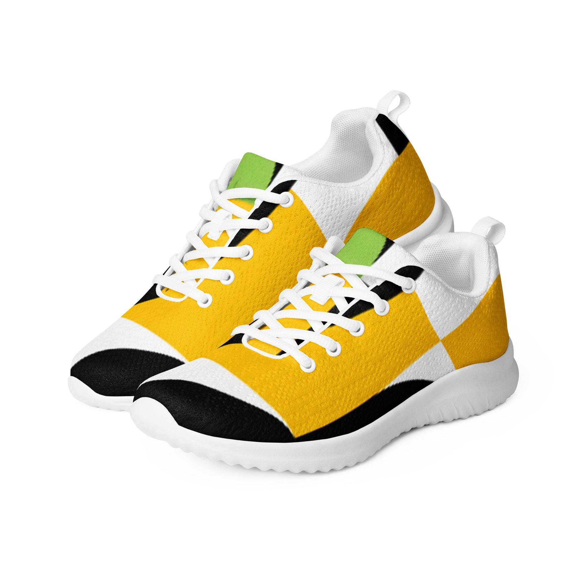 Yellow, Green And Black Geometric - Women’s athletic shoes Womens Athletic Shoes