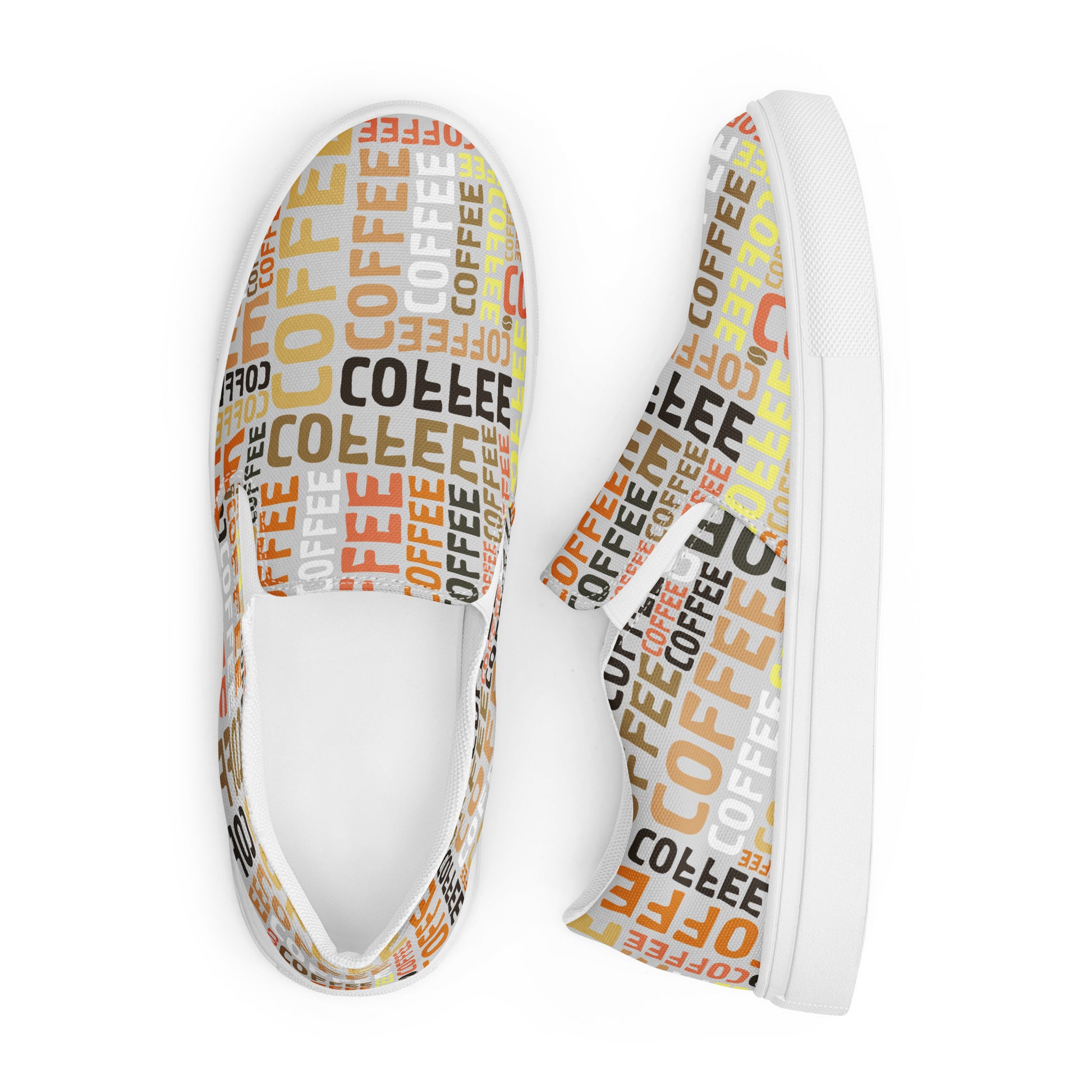 Coffee - Women’s slip-on canvas shoes Womens Slip On Shoes Coffee