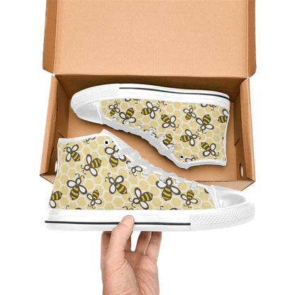 Bees - Women's High Top Canvas Shoes