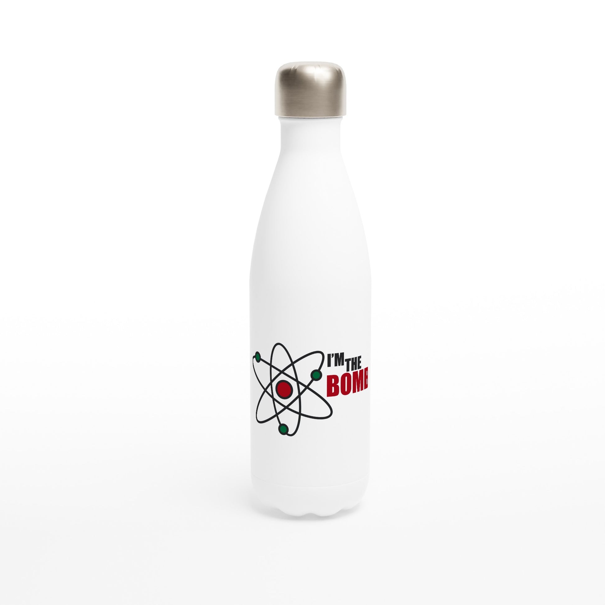 I'm The Bomb, Atom - White 17oz Stainless Steel Water Bottle Default Title White Water Bottle Globally Fulfilled Science