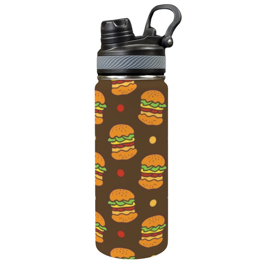 Burgers - Insulated Water Bottle with Dual-Use Lid (18oz) Insulated Water Bottle with Dual-Use Lid (18oz) Food Printed Offshore