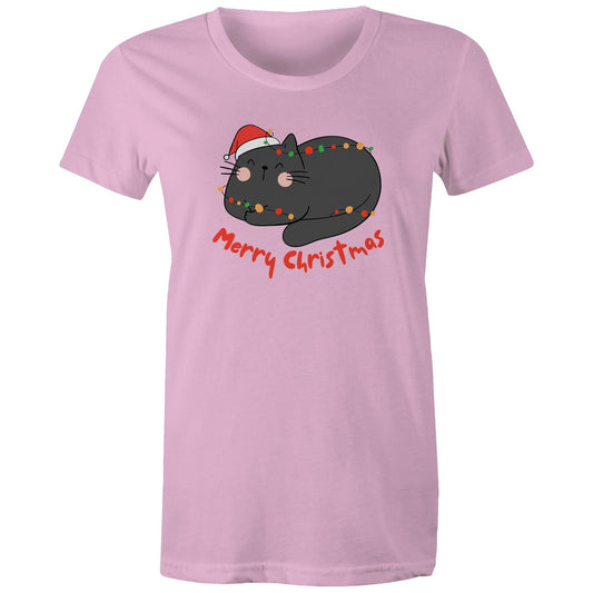 Merry Christmas Cat - Womens T-shirt