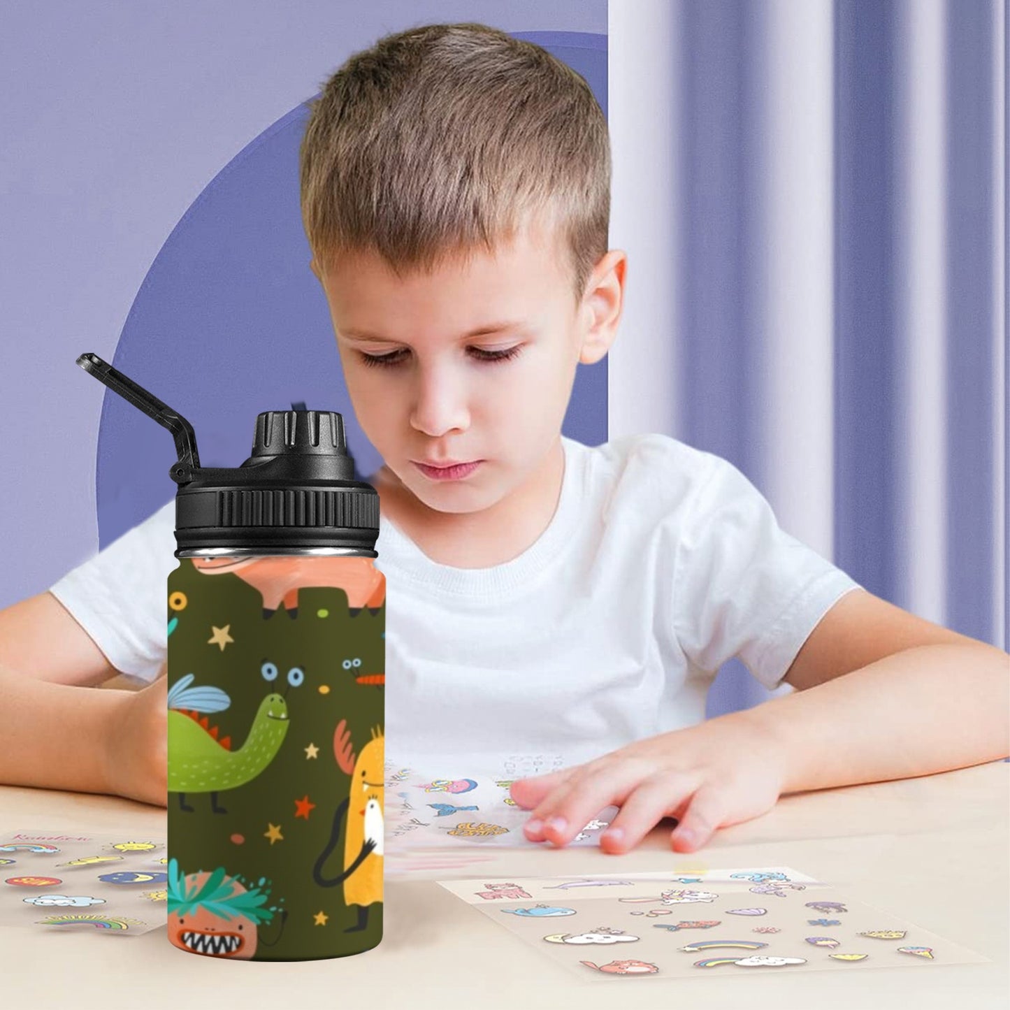 Monsters - Kids Water Bottle with Chug Lid (12 oz)