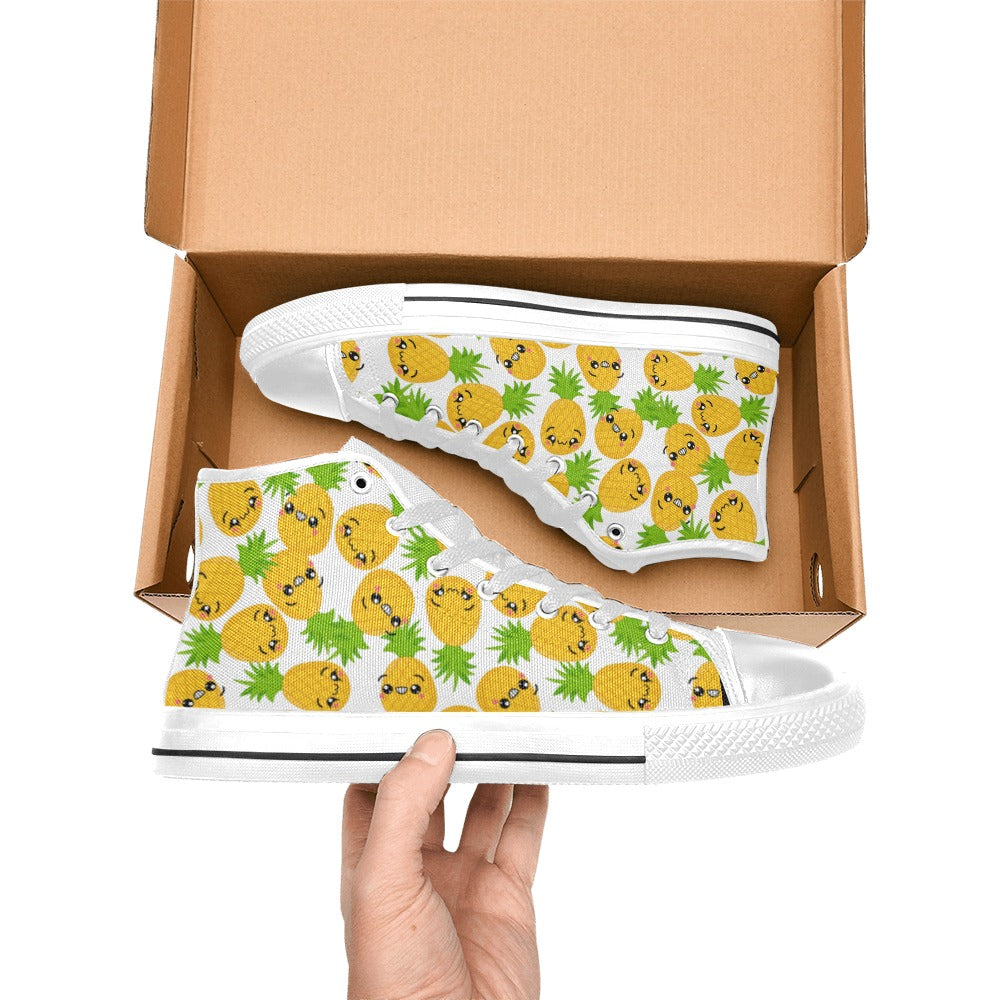 Cool Pineapples - Men's High Top Canvas Shoes