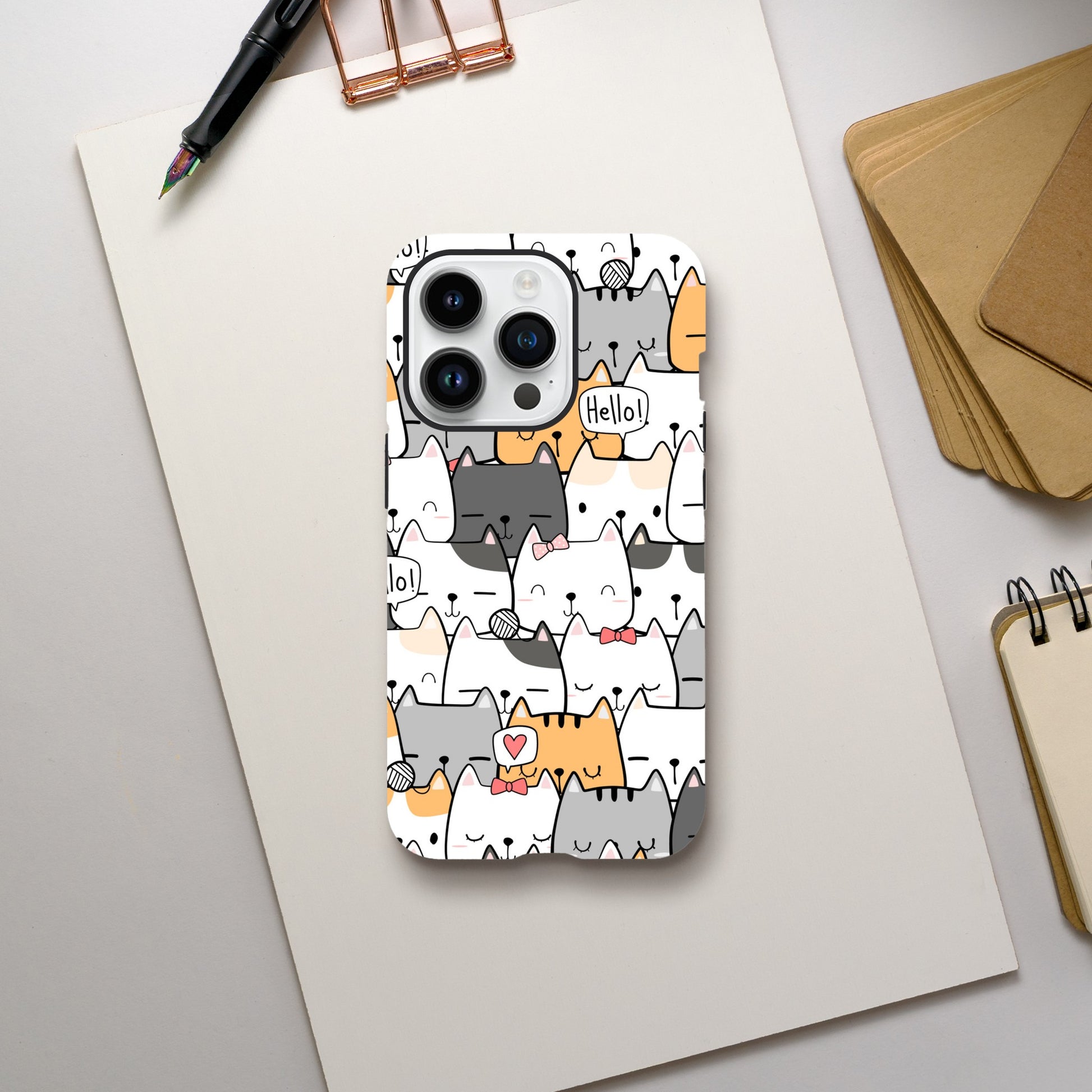 Cat Hello - Phone Tough Case iPhone 14 Pro Phone Case