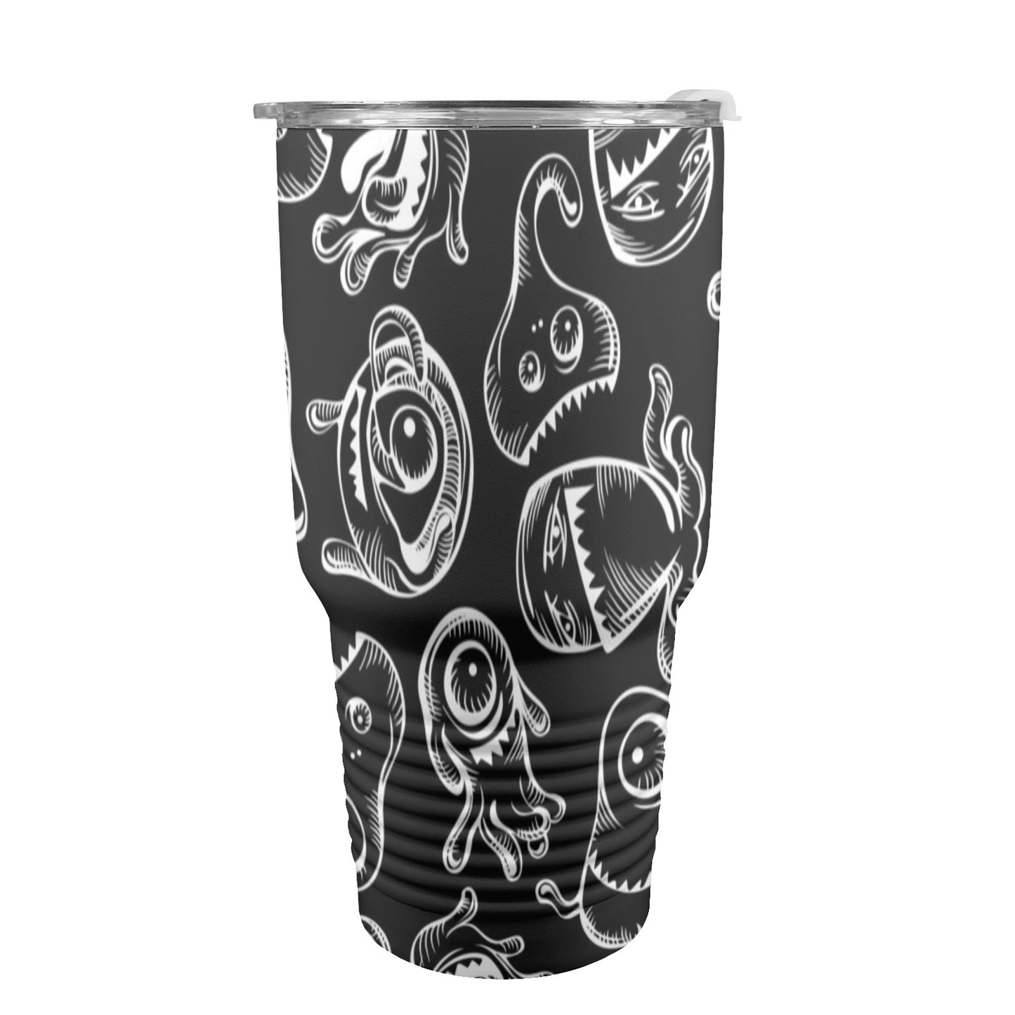 Monsters In Black And White - 30oz Insulated Stainless Steel Mobile Tumbler