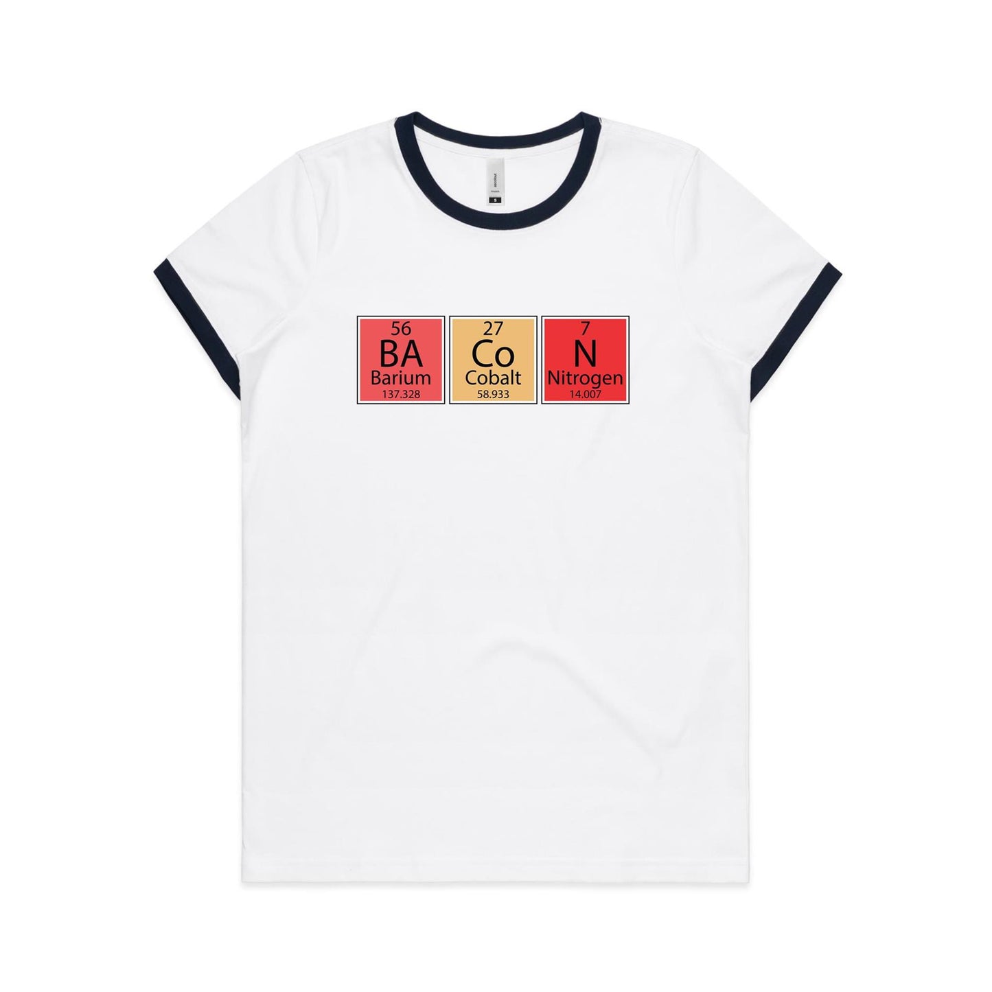 Bacon Periodic Table - Women's Ringer Tee