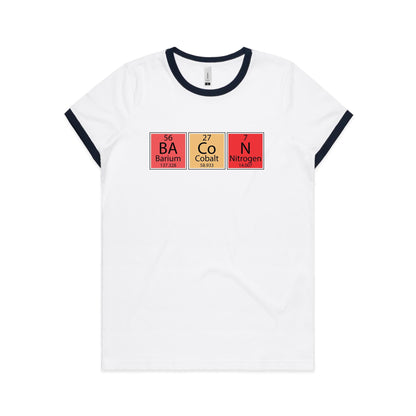 Bacon Periodic Table - Women's Ringer Tee