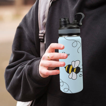 Cute Cartoon Bee - Insulated Water Bottle with Dual-Use Lid (18oz) Insulated Water Bottle with Dual-Use Lid (18oz) animal Printed Offshore