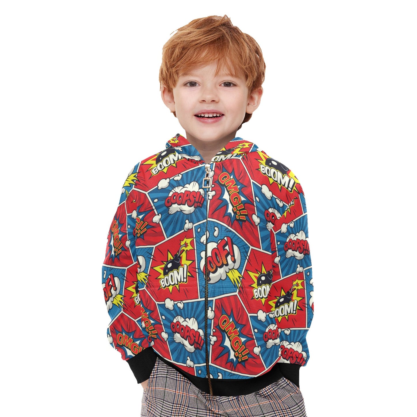 Comic Book Pop - Junior Boys Zip Up Hoodie