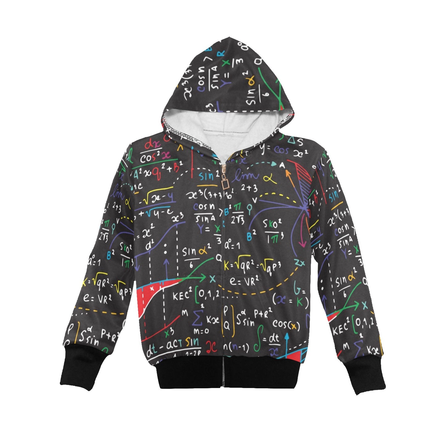 Colourful Maths Formulas - Junior Boys Zip Up Hoodie