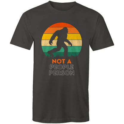 Not A People Person, Big Foot, Sasquatch, Yeti - Mens T-Shirt Charcoal Mens T-shirt Funny