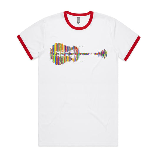 Guitar Reflection In Colour - Staple Ringer Tee