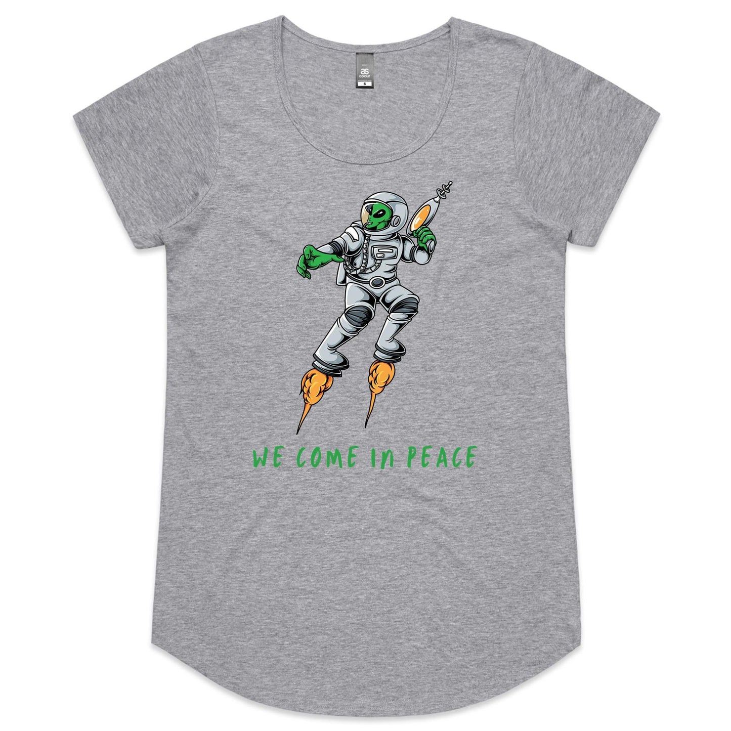 Alien, We Come In Peace - Womens Scoop Neck T-Shirt