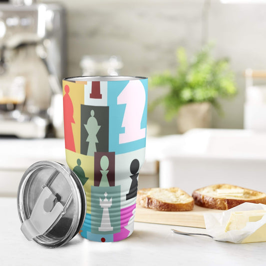 Colourful Chess - 30oz Insulated Stainless Steel Mobile Tumbler