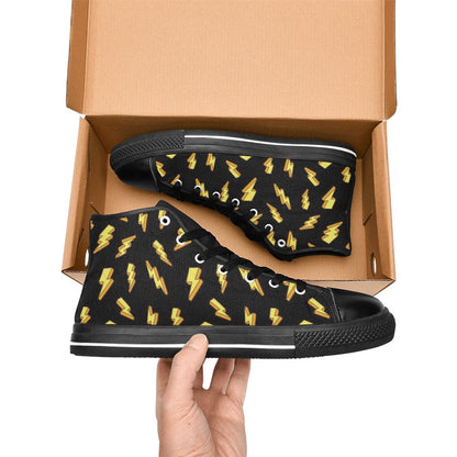 Lightning Bolts - Women's High Top Canvas Shoes