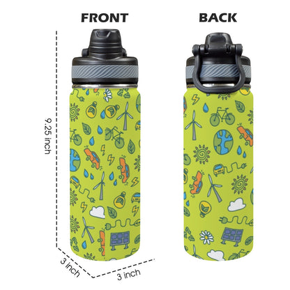 Go Green - Insulated Water Bottle with Dual-Use Lid (18oz) Insulated Water Bottle with Dual-Use Lid (18oz) Printed Offshore