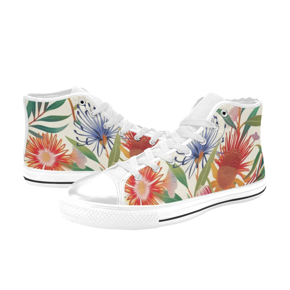 Australian Native Flora - Women's High Top Canvas Shoes