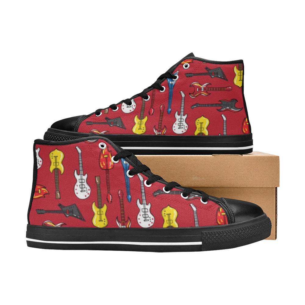 All The Guitars - Women's High Top Canvas Shoes