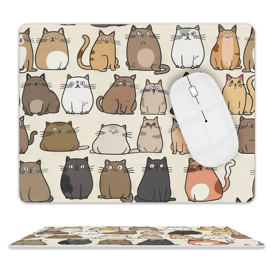 Lots Of Cats - Leather Mouse Pad