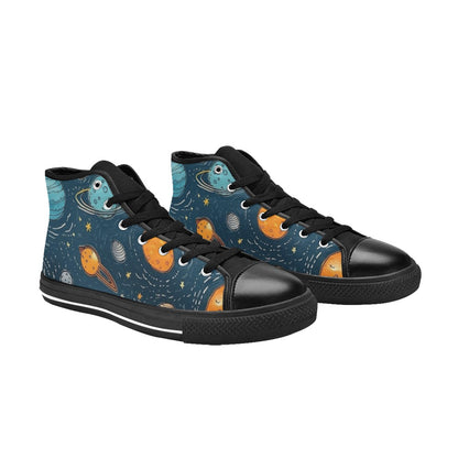 Galaxy - Women's High Top Canvas Shoes