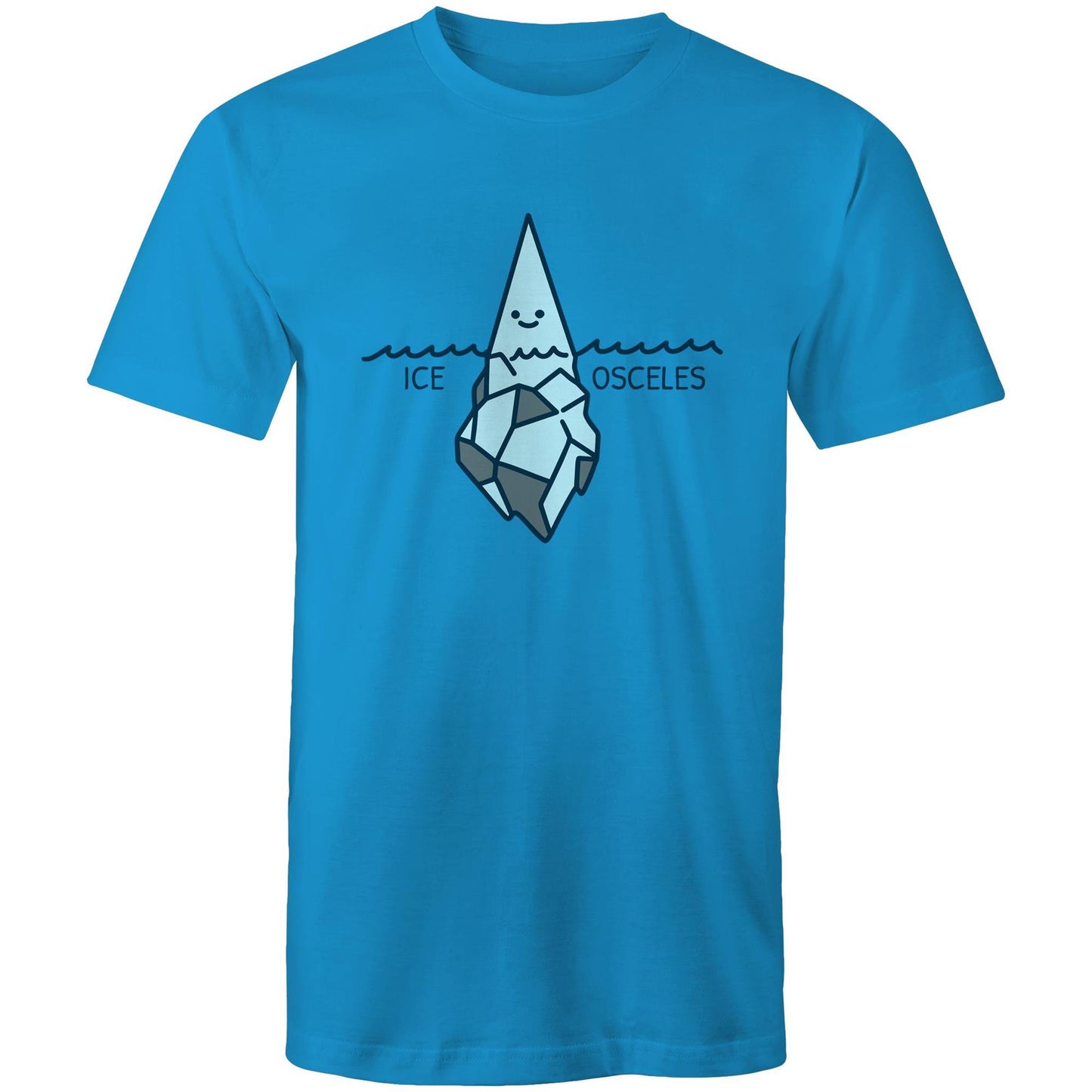 Ice-Osceles, Isosceles, Maths - Mens T-Shirt Arctic Blue Mens T-shirt Maths Printed In Australia