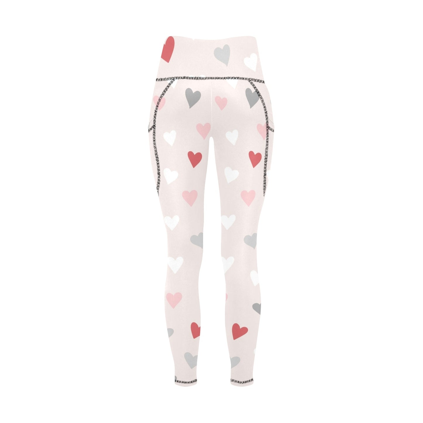 Pretty Hearts - Women's Leggings with Pockets