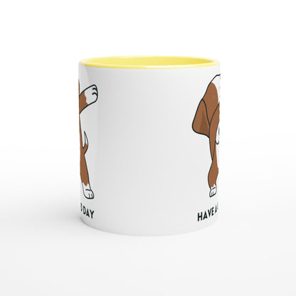 Dab Step Dog - White 11oz Ceramic Mug with Colour Inside Colour 11oz Mug animal