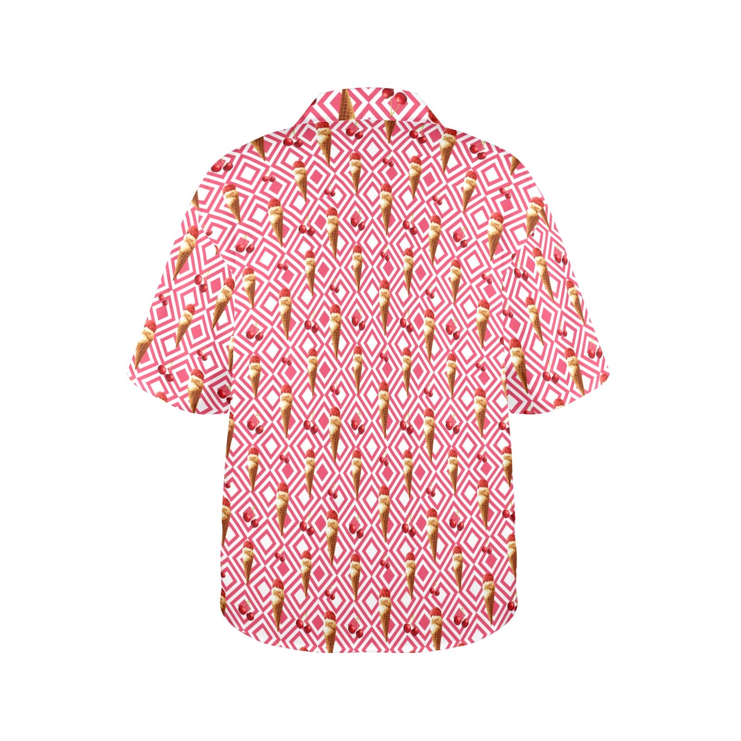 Cherry Ice-cream - Womens Hawaiian Shirt