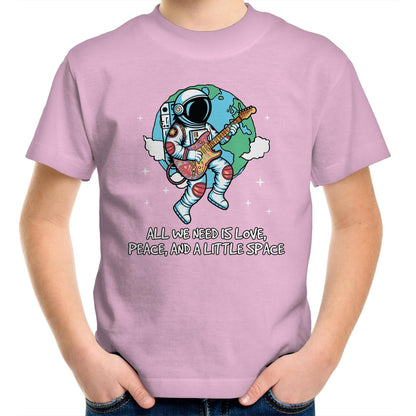 Astronaut, All We Need Is Love, Peace And A Little Space - Kids Youth T-Shirt