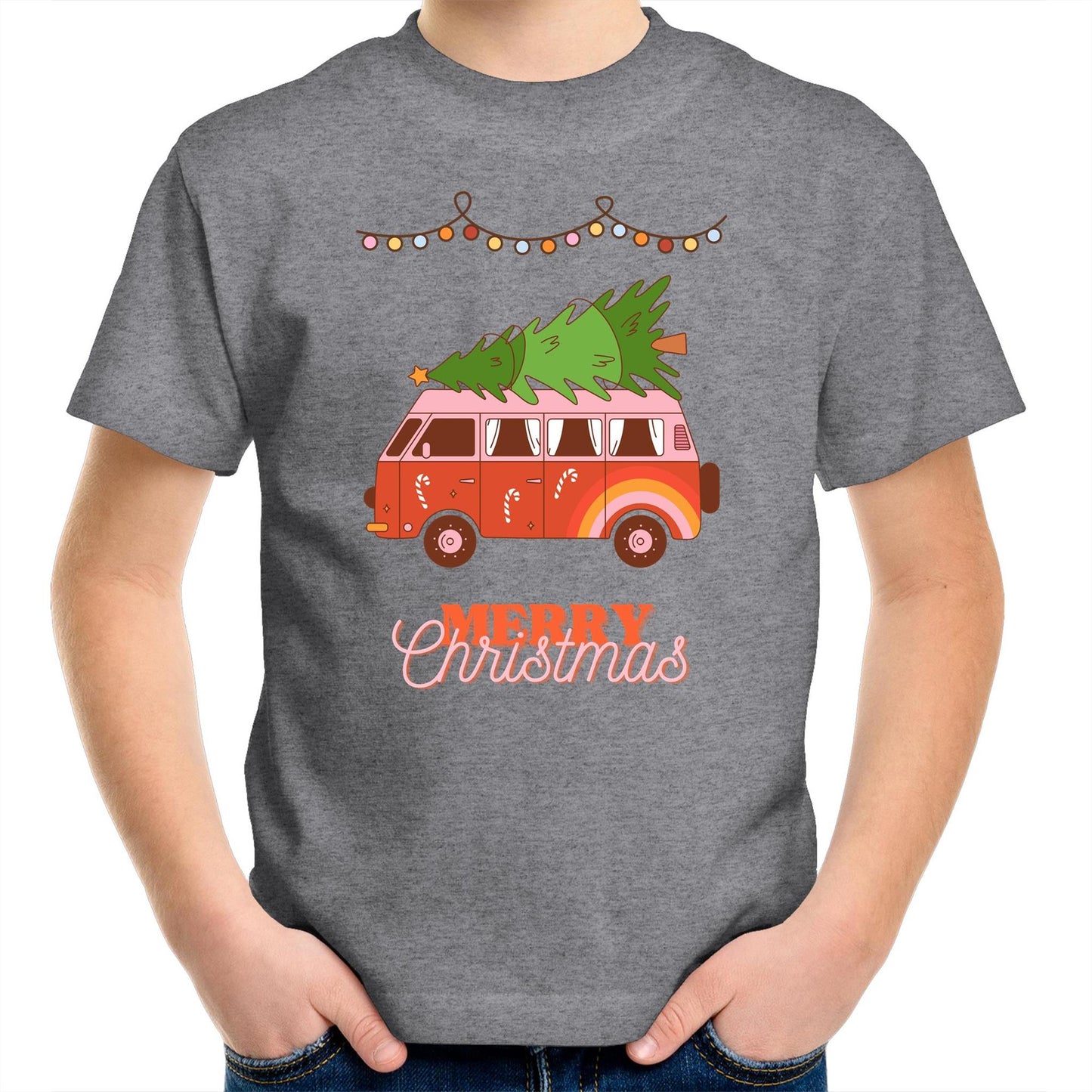 Merry Christmas Hippy Van - Kids Youth T-Shirt