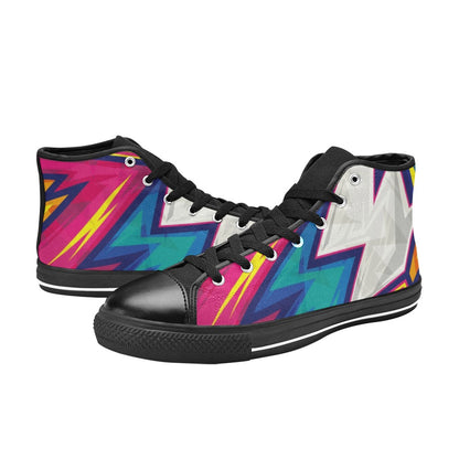 Abstract Bright - Men's High Top Canvas Shoes