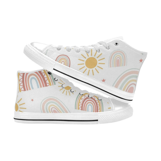 Pastel Rainbows - Kids' High Top Canvas Shoes