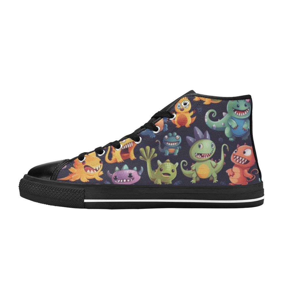 Monster Mania - Kids High Top Canvas Shoes