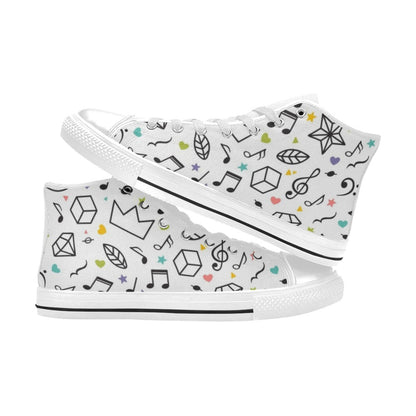 Music Time - Women's High Top Canvas Shoes