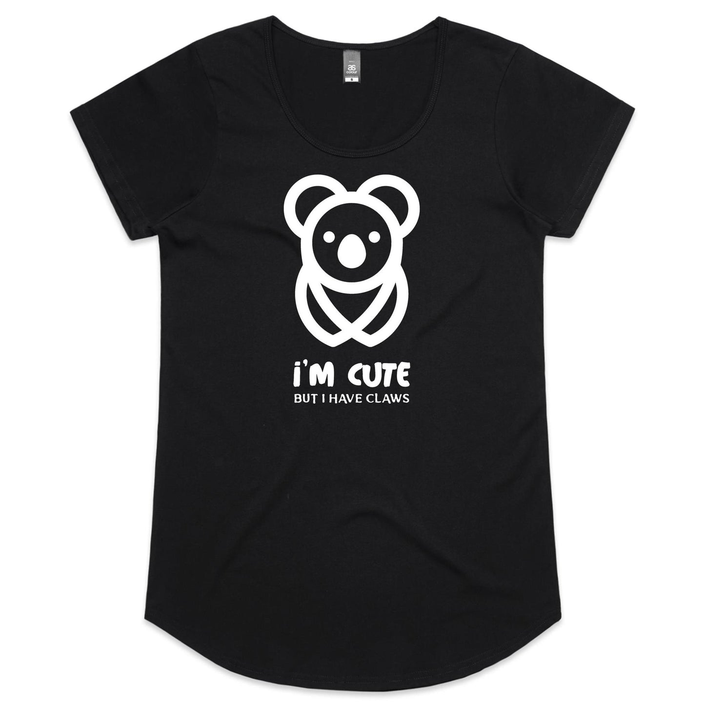 Koala, I'm Cute But I Have Claws- Womens Scoop Neck T-Shirt