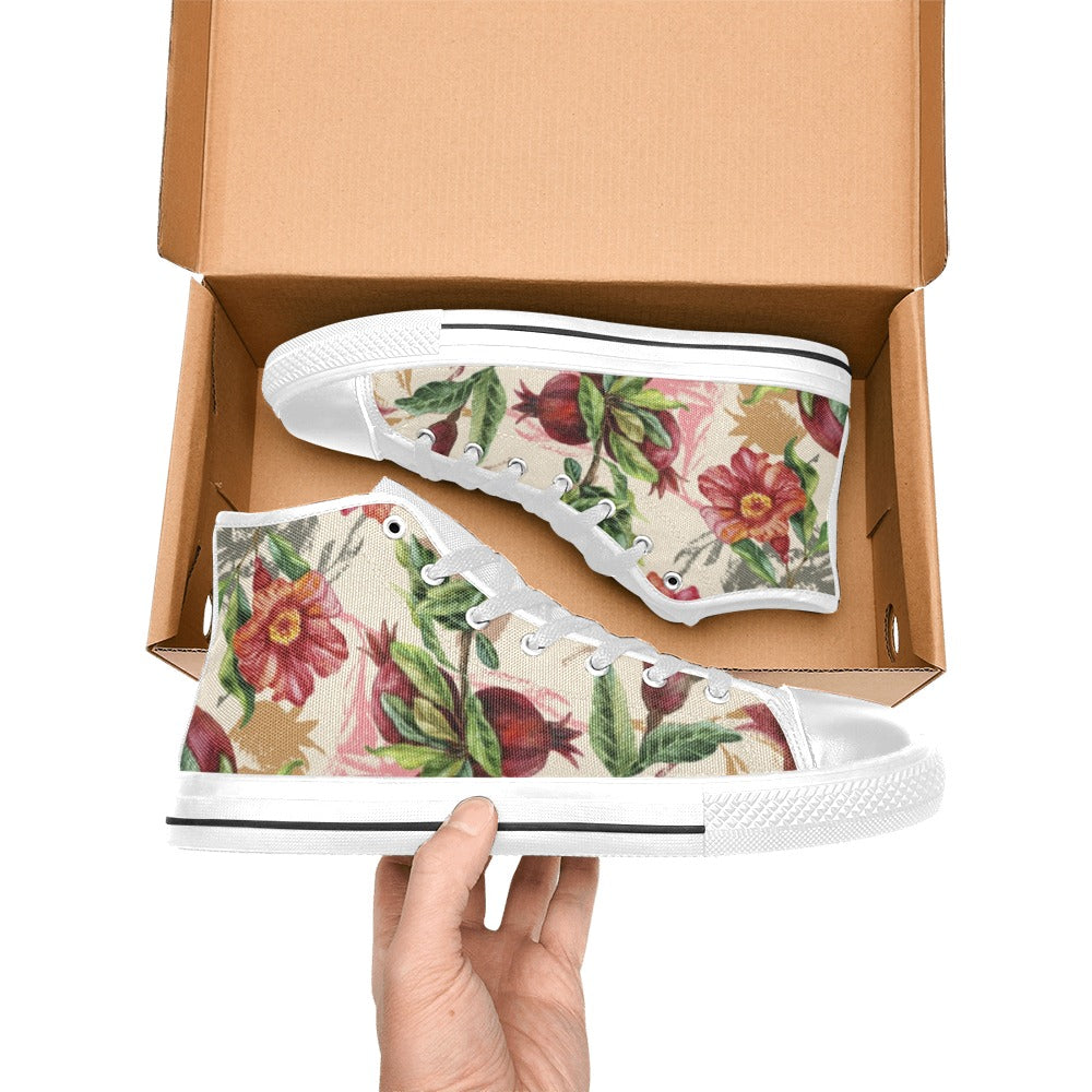 Pomegranate Plant - Women's High Top Canvas Shoes