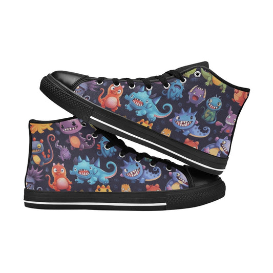 Monster Mania - Kids High Top Canvas Shoes