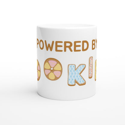 Powered By Cookies - White 11oz Ceramic Mug White 11oz Mug food Globally Fulfilled