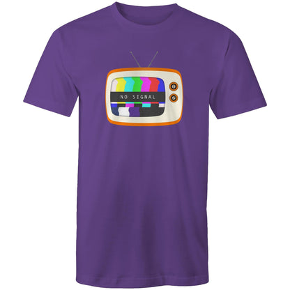 Retro Television, No Signal - Mens T-Shirt Purple Mens T-shirt Retro